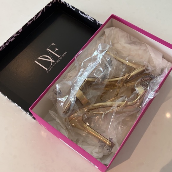 DVF Gold Strappy Ulla Heels - Picture 9 of 11